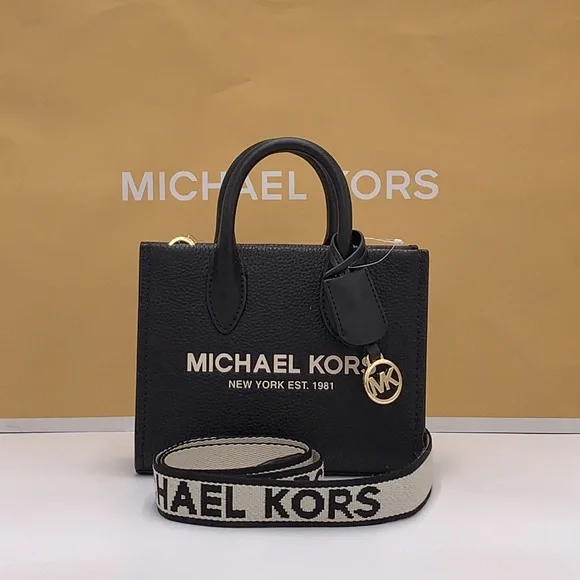MICHAEL KORS Mirella Extra-Small Shopper XBody Crossbody Bag NWT Black color - Picture 2 of 14
